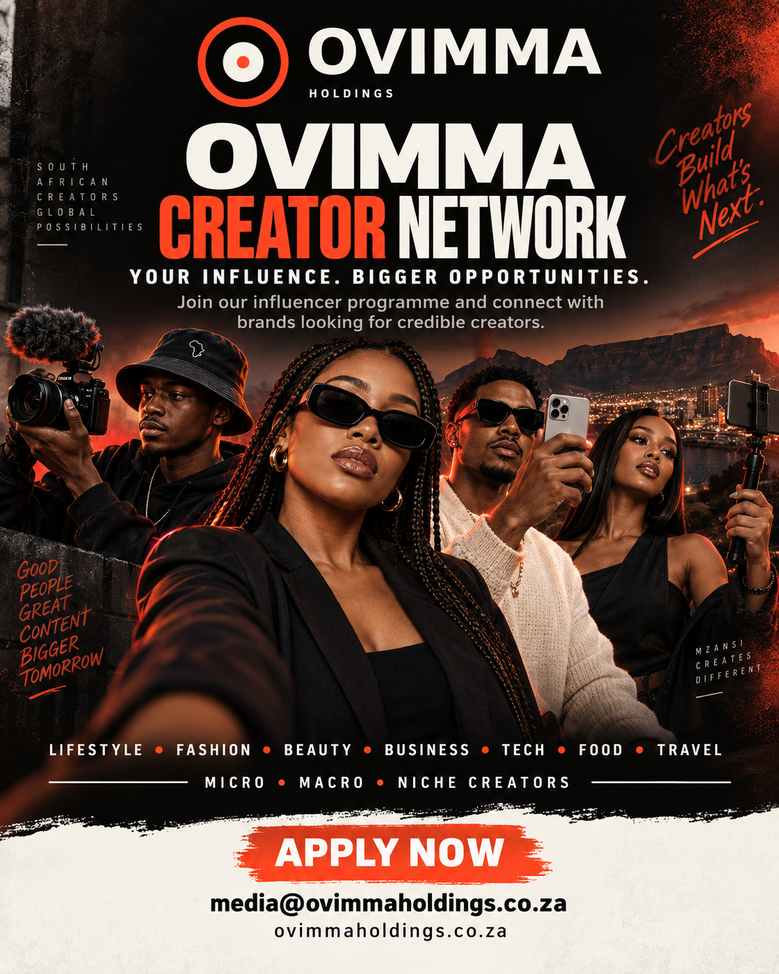 Ovimma Creator Network influencer programme poster